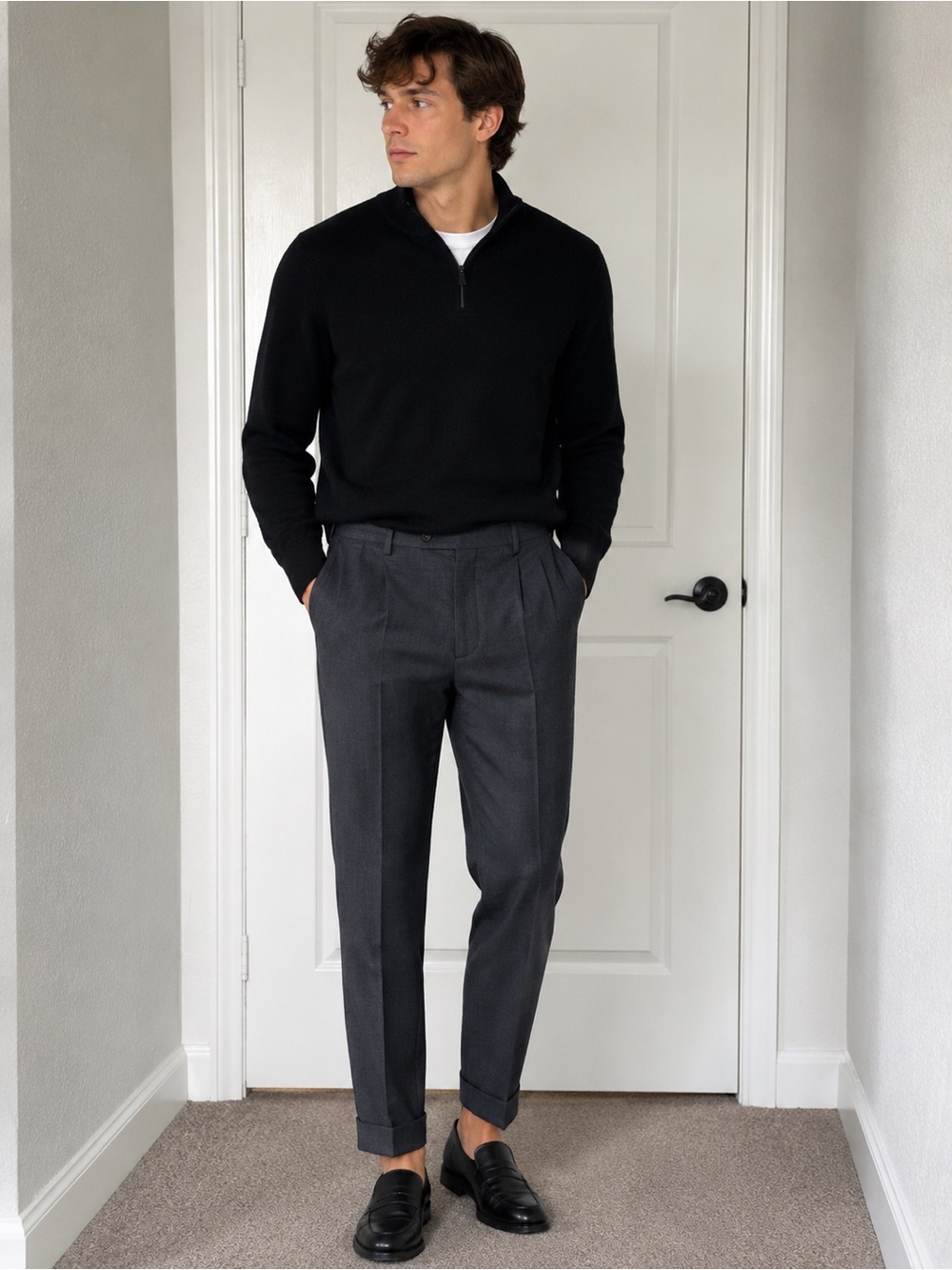 Lauren Ralph Lauren Grey High Performance Wool Trousers 38 X 32 Quiet Luxury